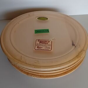 NOS 4 Vintage Wood Plates For Crafts Pyrography